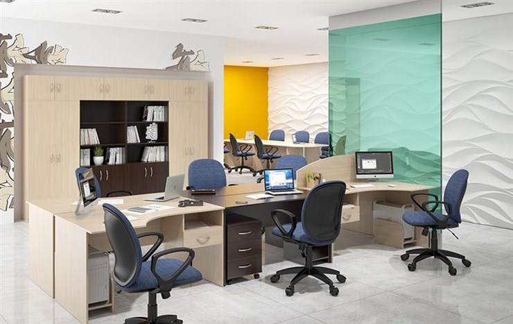 Офисный набор мебели SIMPLE с эргономичными столами, тумбами, шкафами в Нижневартовске - изображение 5